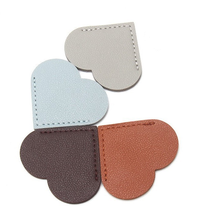 (2개) 공장 사랑 책갈피 가죽 신중한 모양 책 마크 라벨 세트 책 페이지 클립 광고 선물