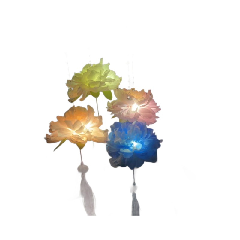 Nueva lámpara de flor portátil de emisión de luz lámpara de loto linterna de loto terminado hanfu foto apoyos noche mercado puesto al por mayor