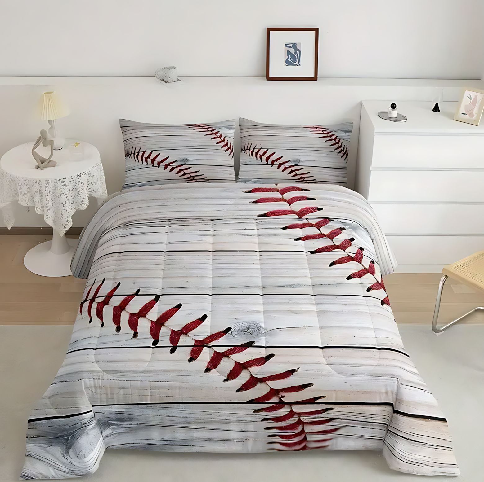 TEMU / JIT clásico tema de moda de béisbol textil transfronterizo impresión digital HD 180gms conjunto de edredón