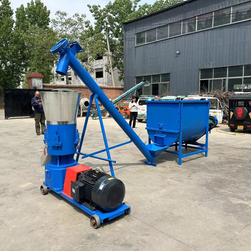 养殖户家禽饲料颗粒机麸皮酒糟稻壳颗粒机花生秧草粉饲料颗粒机