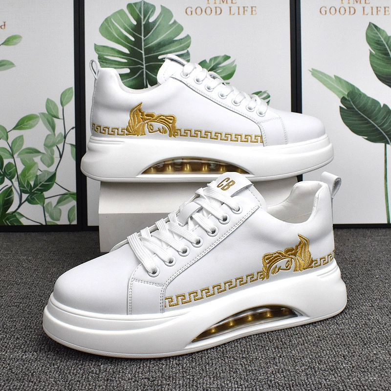 Универсальная повседневная мужская обувь с низким верхом, дышащие белые туфли, модные корейские летние ботинки для досок, новая воловья кожа