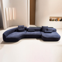 Piaf意大利轻奢磨砂布艺沙发简约现代客厅2021年新款弧形baxter