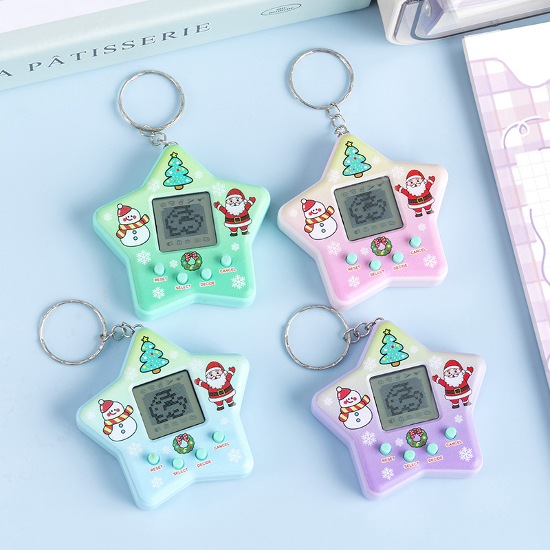 Cross-Border Electronic Pet Game Console Handheld Virtual Feeding Elf Mini Creative Cartoon Toy Keychain Pendant