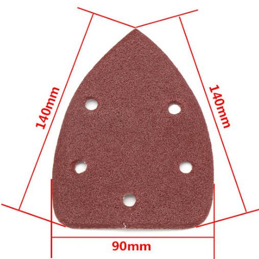 140*90三角形植绒砂纸气动打磨机配套拉绒片万用宝桃形砂纸亚马逊