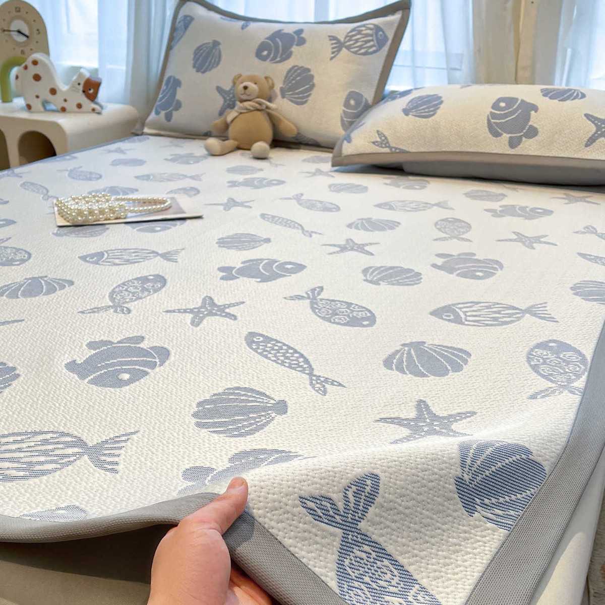 Sábanas de seda de hielo de verano, una pieza, estera suave de doble uso de doble cara 2025 nuevo dormitorio, estera individual, estera de tres piezas