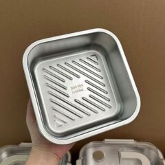メーカー直販ポータブル304ステンレス正方形保冷箱食品級密封果物弁当便利