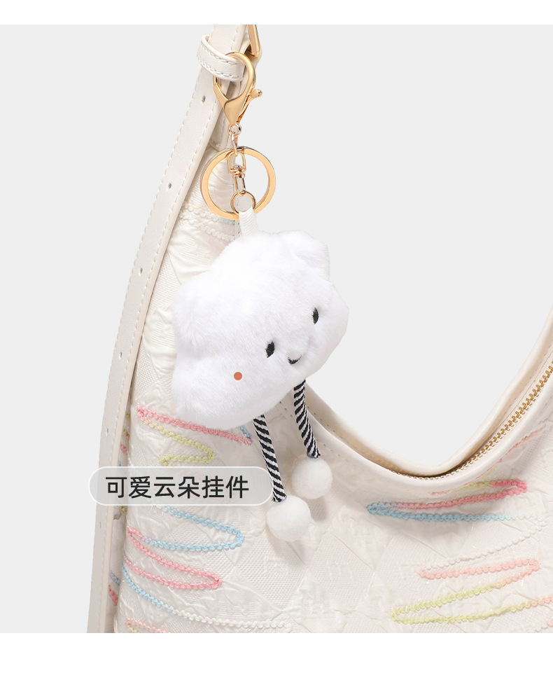 Túi tote vải nữ cỡ lớn đeo chéo đi làm — màu trắng ngà, Gạo trắng chi tiết 7