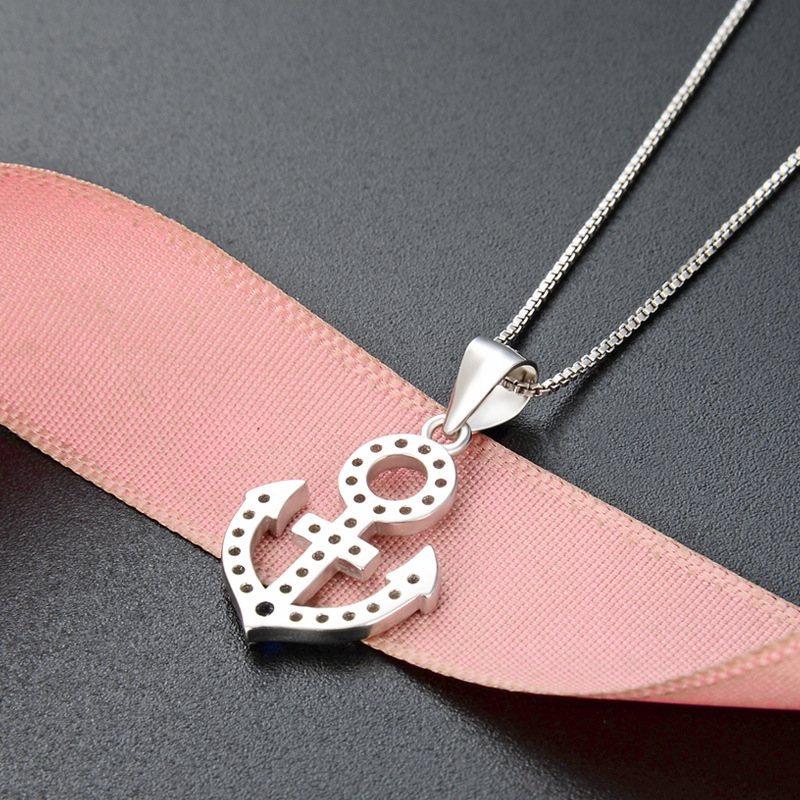 Diseño creativo simple accesorios clavícula cadena estilo japonés y coreano s925 plata ZIRCON moda colgante collar simétrico para las mujeres