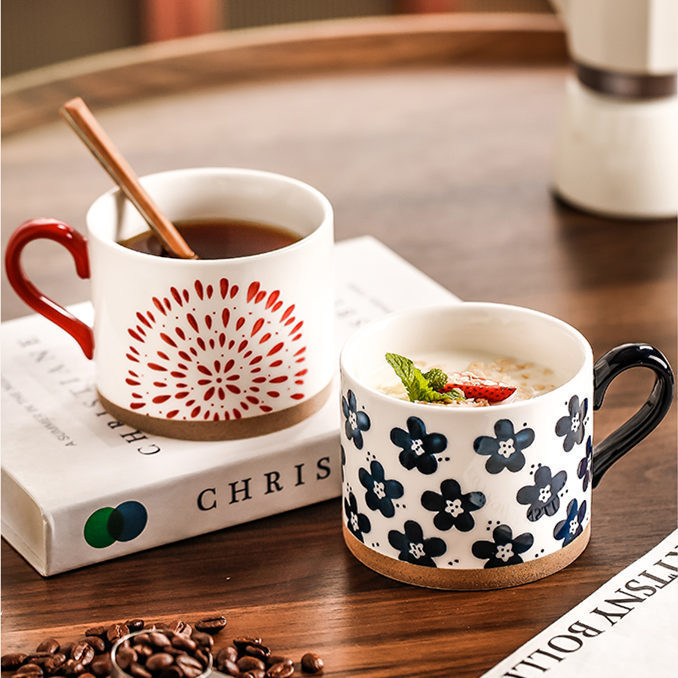 Art retro tazas de cerámica de alto valor de visualización para el hogar tazas de agua potable tazas de café de oficina de niñas tazas de pareja