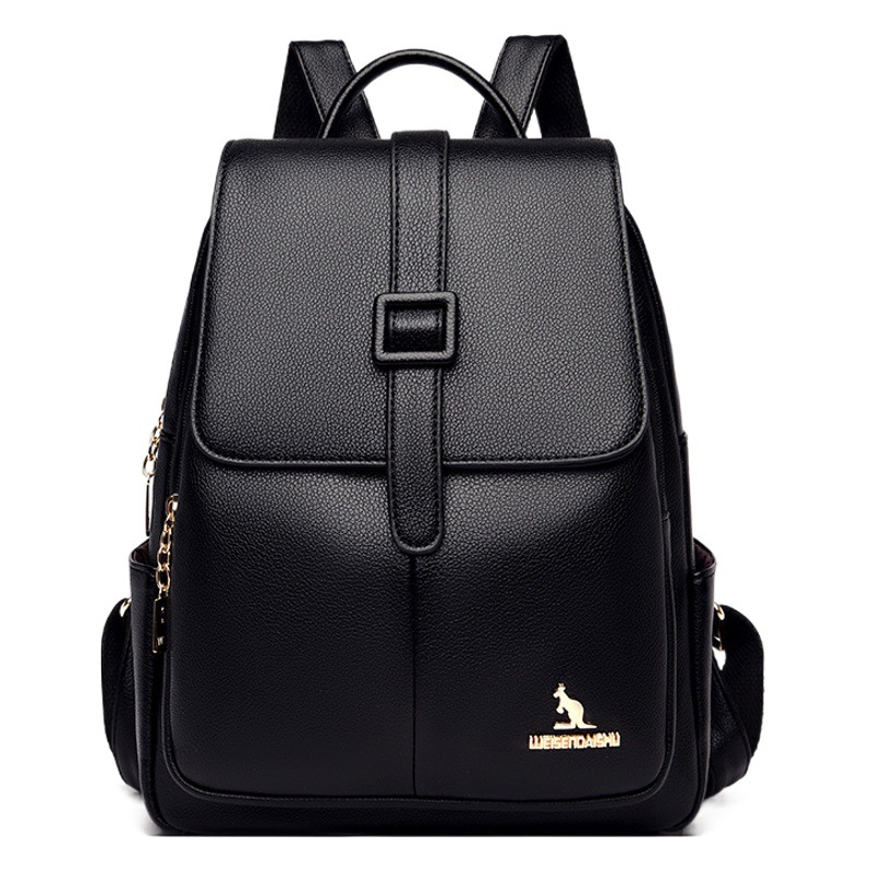 Mochila de cuero suave de las Mujeres Nuevo estilo coreano versátil gran capacidad de las mujeres mochila de viaje bolso de la momia estudiante mochila