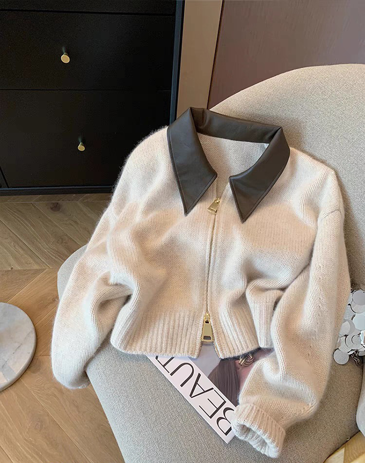 Loose Fit Type Printing Pattern Wholesale Women's Elegant Printing Long Sleeve Zipper Sweaters & Cardigans