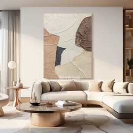 纯手工抽象油画转运石玄关艺术线条装饰画客厅落地画肌理手绘挂画