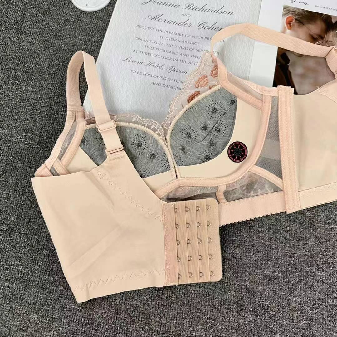Nuevo sujetador de alta calidad de moda de encaje jacquard transpirable ajustable confortable tipo de botón múltiple tipo de ropa interior de mujer