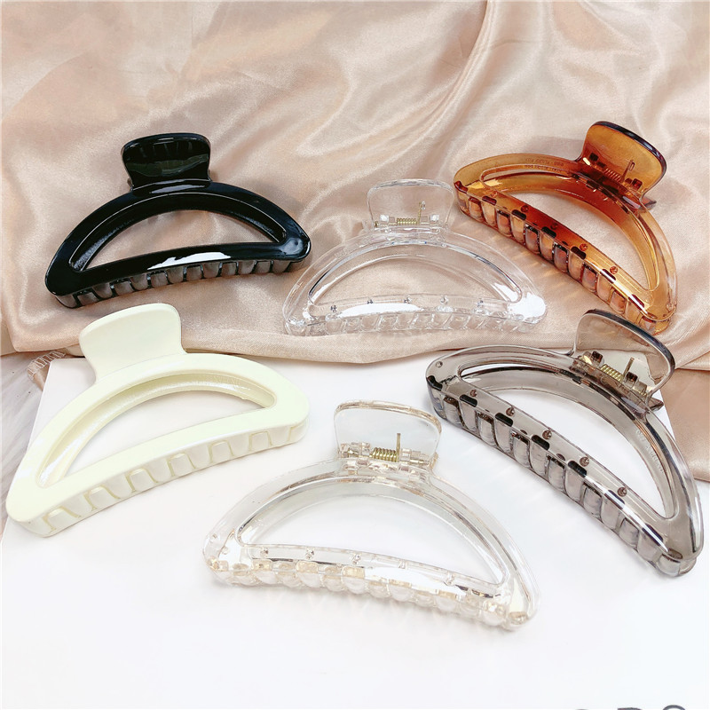 韩版温柔气质抓夹洗澡盘发夹子后脑勺鲨鱼夹透明优雅发夹发饰女