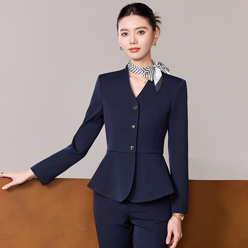 高级感西装套装女秋冬2025新款职业装V领工作服正装修身西服外套|undefined