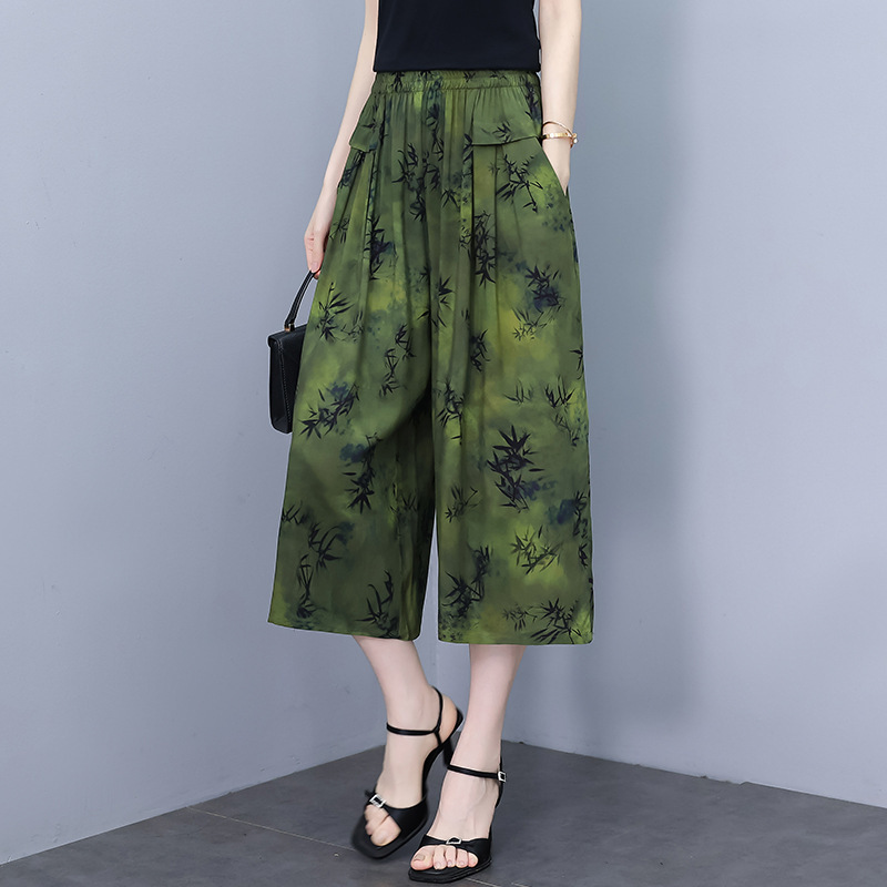 2026 New Summer Mom Shorts Women's Summer Wear Artificial Cotton Three-Quarter Pants Cotton Silk Lantern Pants Plus Size Casual Women's Pants