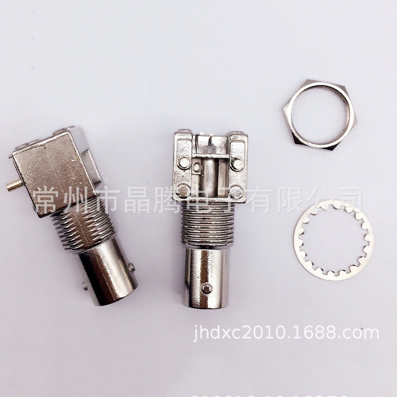 PCB板BNC母座  BNC金属白胶  BNC弯头插板式 视频监控插座 Q9插座