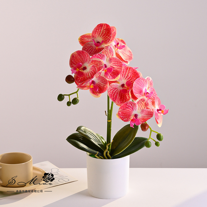 11 flores Phalaenopsis bonsai flores artificiales moda creativa decoración de flores adornos artificiales plantas verdes artificiales simulación pequeñas plantas en macetas image 3