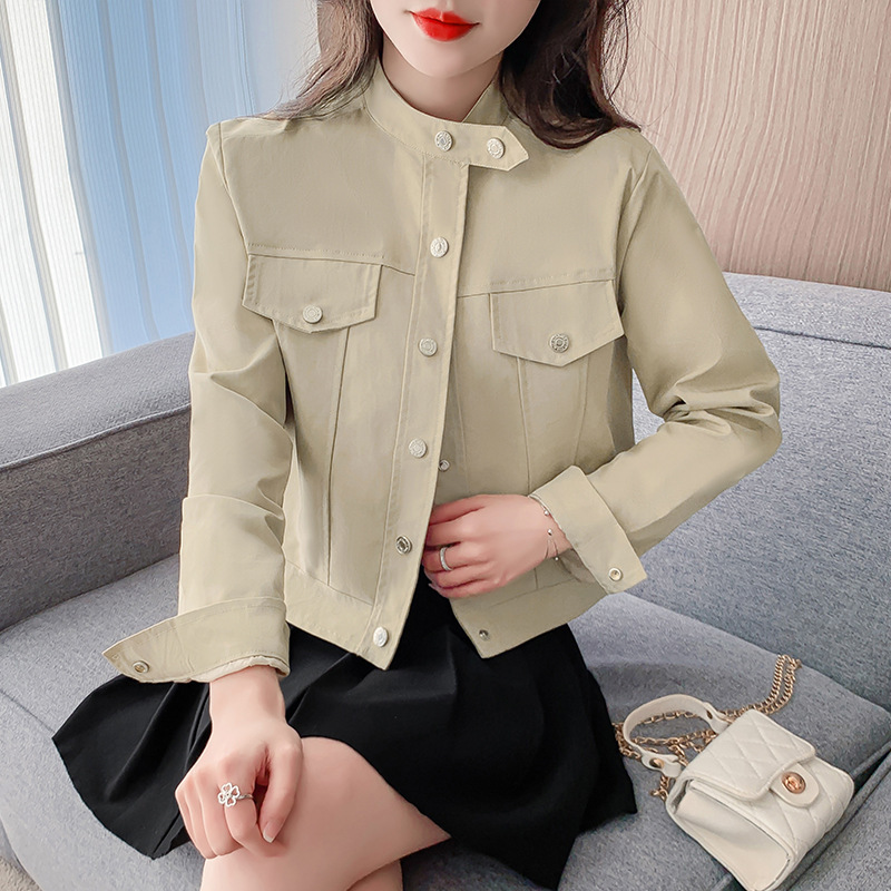 2025年春服カジュアルショートコート女性の新しいレトロな工装美ラード飛行ジャケットの上着|undefined