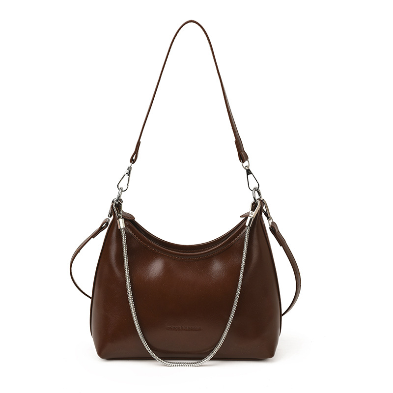 Bolso de brazo de cadena extranjera transfronteriza de invierno de mujeres 2025 nueva textura de moda bolso de hombro bolso de cara brillante