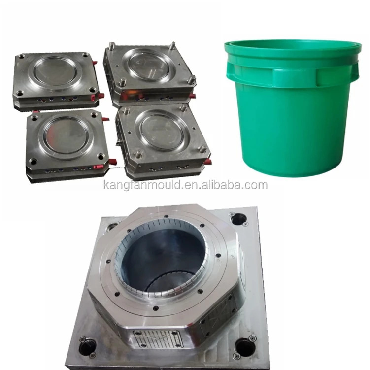 带盖塑料水桶模具工业专用涂料桶大容量PP塑胶桶模具注塑模具