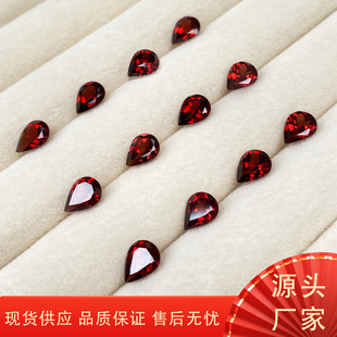 Natural Garnet Cabochon Cut Teardrop Loose Stone DIY Ring Pendant Earring Gemstone Garnet Loose Stone