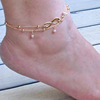 Accessory, fashionable ankle bracelet from pearl with tassels, set, European style