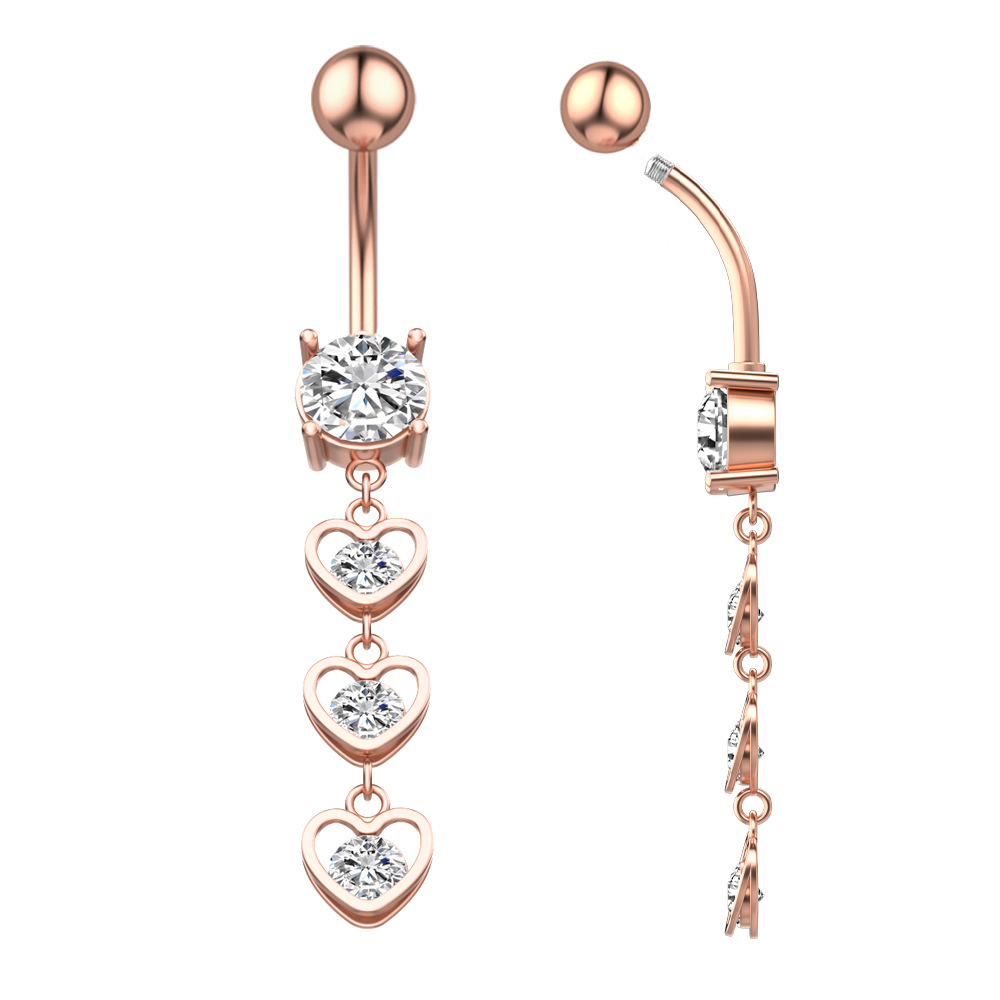 Commercio elettronico transfrontaliero, nuovi gioielli per piercing all'ombelico con anello a forma di cuore cavo in zircone online all'ingrosso_voghion.com