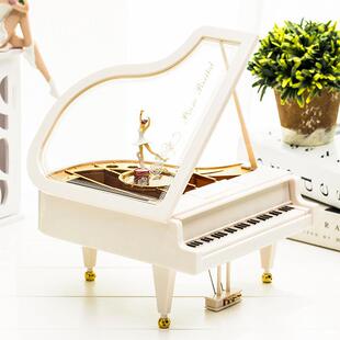 Creative Rotating Dancing Little Girl Piano Music Box Music Box Ornaments for Kidsren and Students Valentine's Day Birthday Gifts