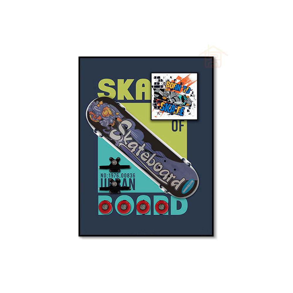 Monopatín pintura decorativa Tridimensional juego de moda mural pintura hecha a mano sala de estar pintura decorativa comedor dormitorio pasillo colgante pintura