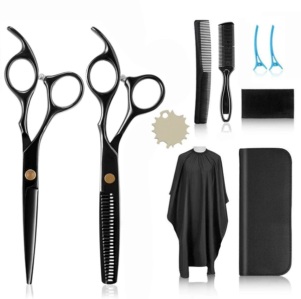 Black scissors, set, 10 pieces