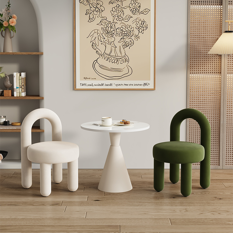 Cream Style Single Sofa Chair Beauty Salon Reception Meeting and Negotiation Table and Chair Combination Balcony Leisure Tea Table and Chair Combination