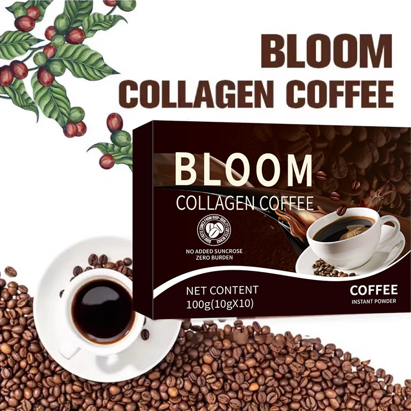 Cross-Border Export Collagen Coffee Bloom Collagen Coffee Instant Black Coffee Oem Oem