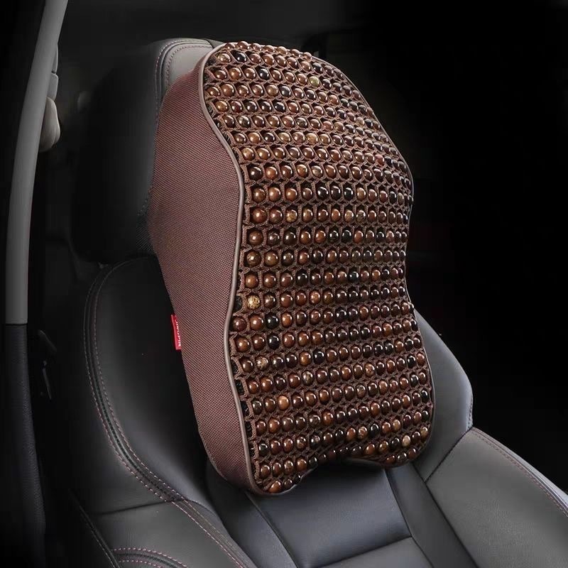 Natural Bodhi Seed Lumbar Support Summer Car Breathable Backrest Bead Pillow Memory Foam Massage Headrest Driver Lumbar Cushion