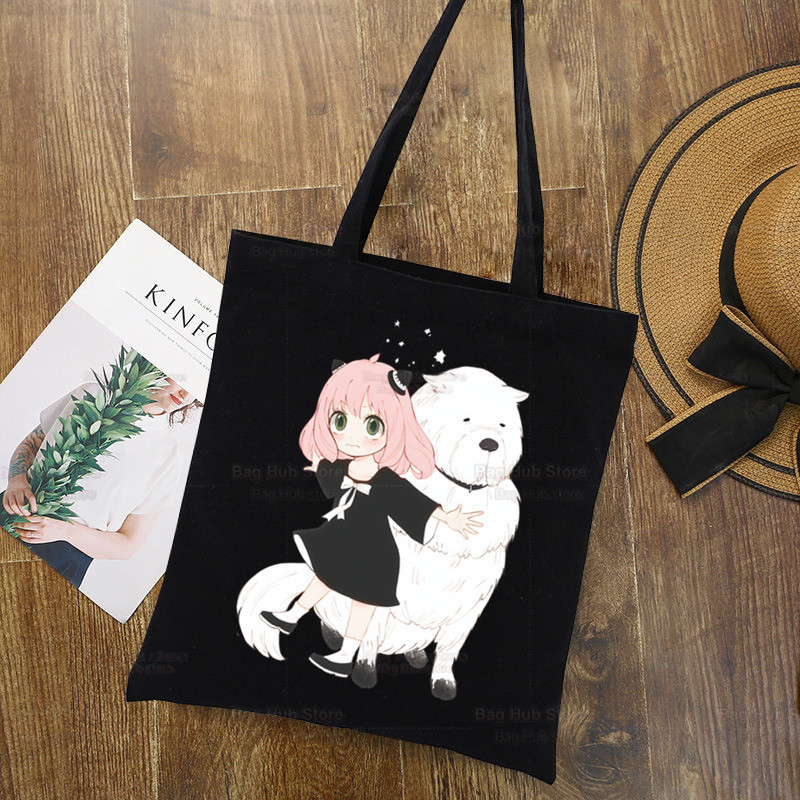 Spy x Family间谍过家家动漫印花帆布包原宿单肩包时尚手提购物袋