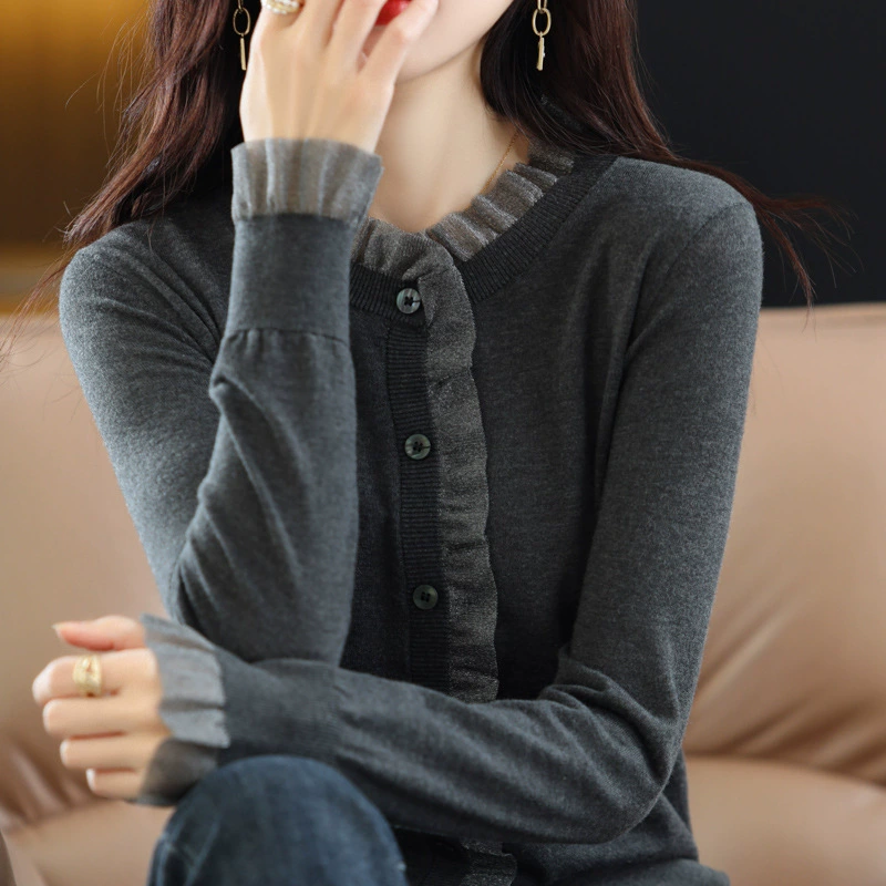 Новый стиль 2025: вязаный кардиган-жакет, базовая рубашка для женщин, стильный и модный укороченный топ, трендовая легкая верхняя одежда.