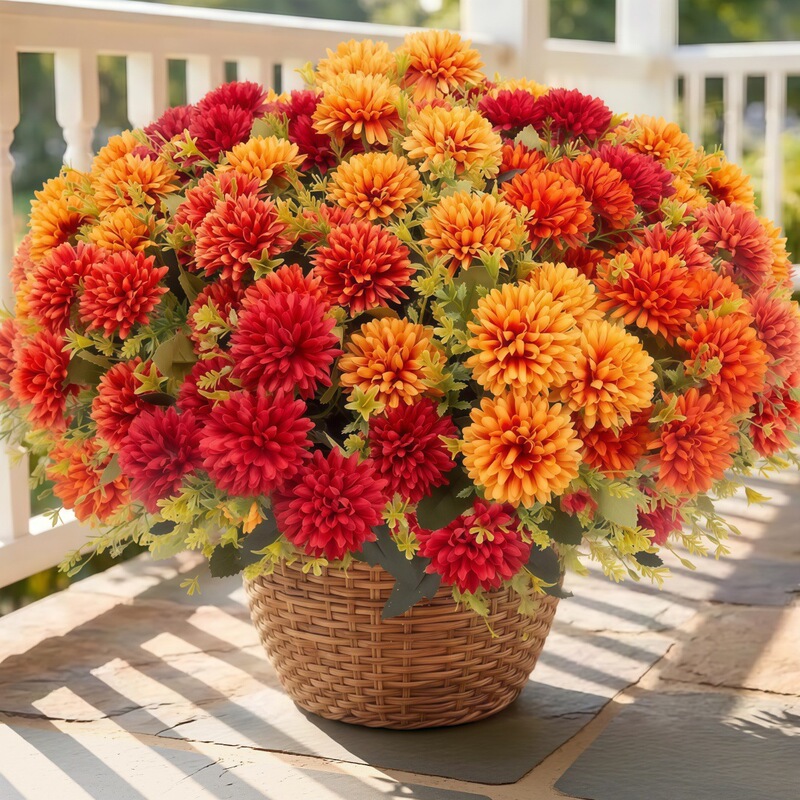 Artificial Flower Balls, Plastic Flowers, Fake Garden Flowers, Amazon Chrysanthemums, Autumn Chrysanthemums, Autumn Color Ball Chrysanthemums, Artificial Flowers
