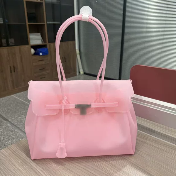Korean Kiikii Same Style Jelly Bag 2026 New Model Tpu Transparent Kelly Bag Summer Women's Tote Handbag