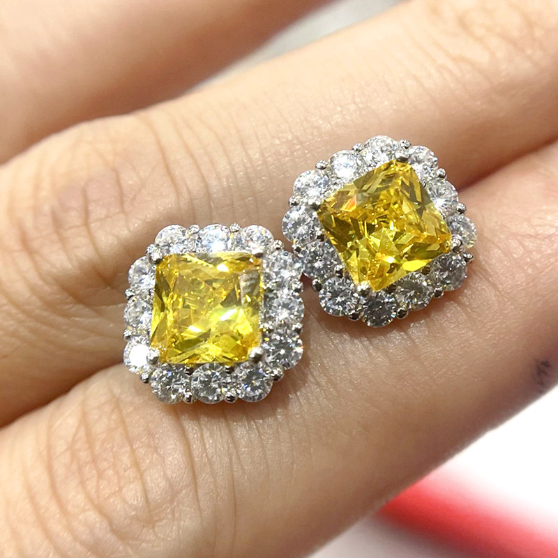 1 Par Estilo Ig Brillante Cuadrado Embutido Cobre Circón Pendientes display picture 4