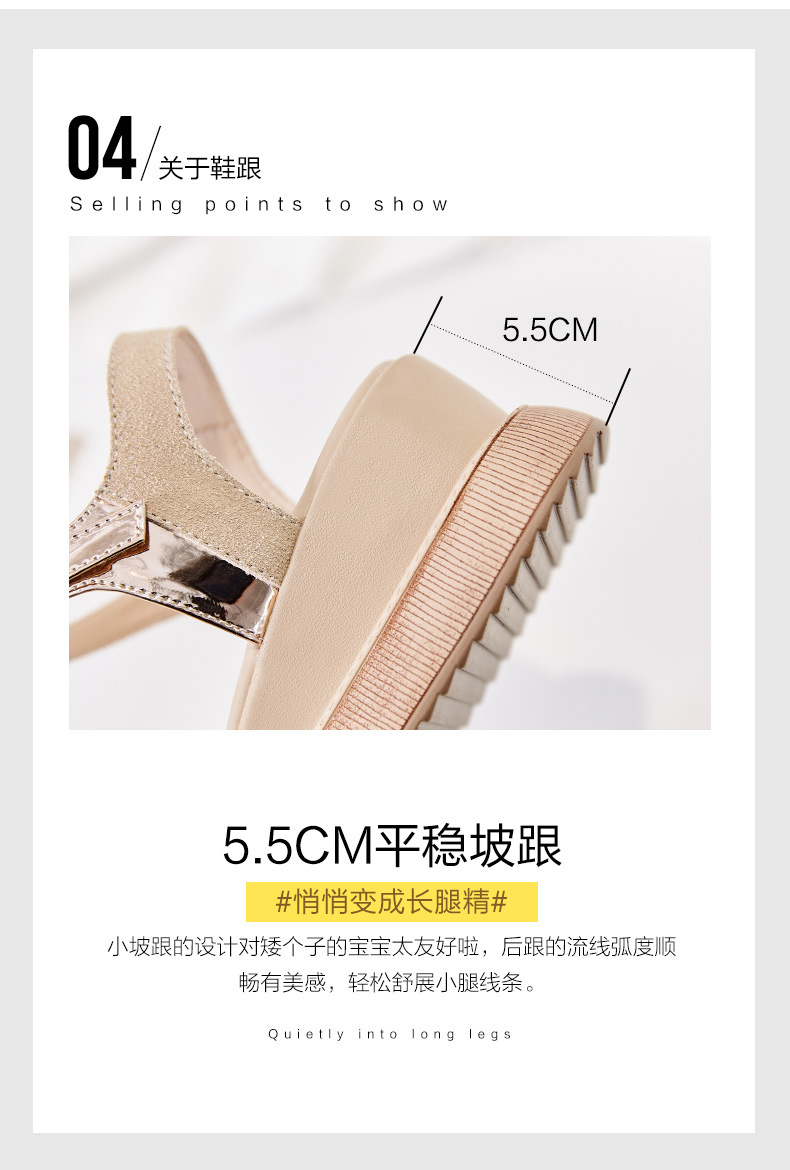 Giày sandal đế xuồng nữ đính đá thời trang — M298 màu đen chi tiết 13