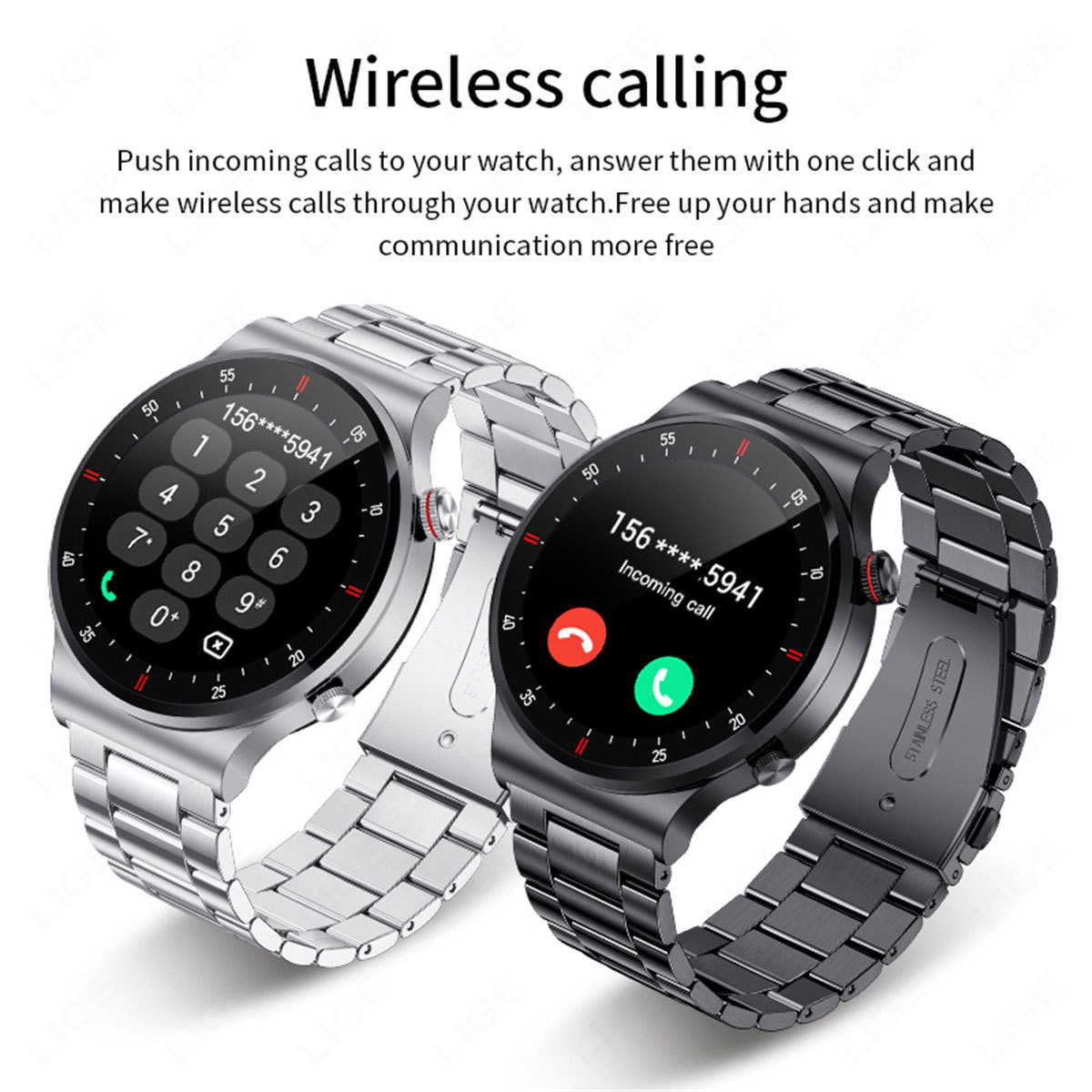 Men's Smartwatch Heart Rate Blood Pressure Blood Oxygen Monitoring Music Playback Remote Control Camera Bluetooth Calling_voghion.com