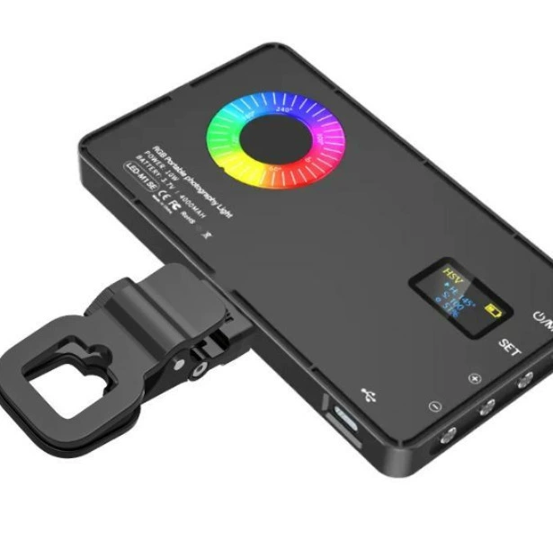 Fill Light (MAMEN M1 SE) Portable RGB LED, 10W, 4000 mAh Battery, Multi‑Mode/Clip Option