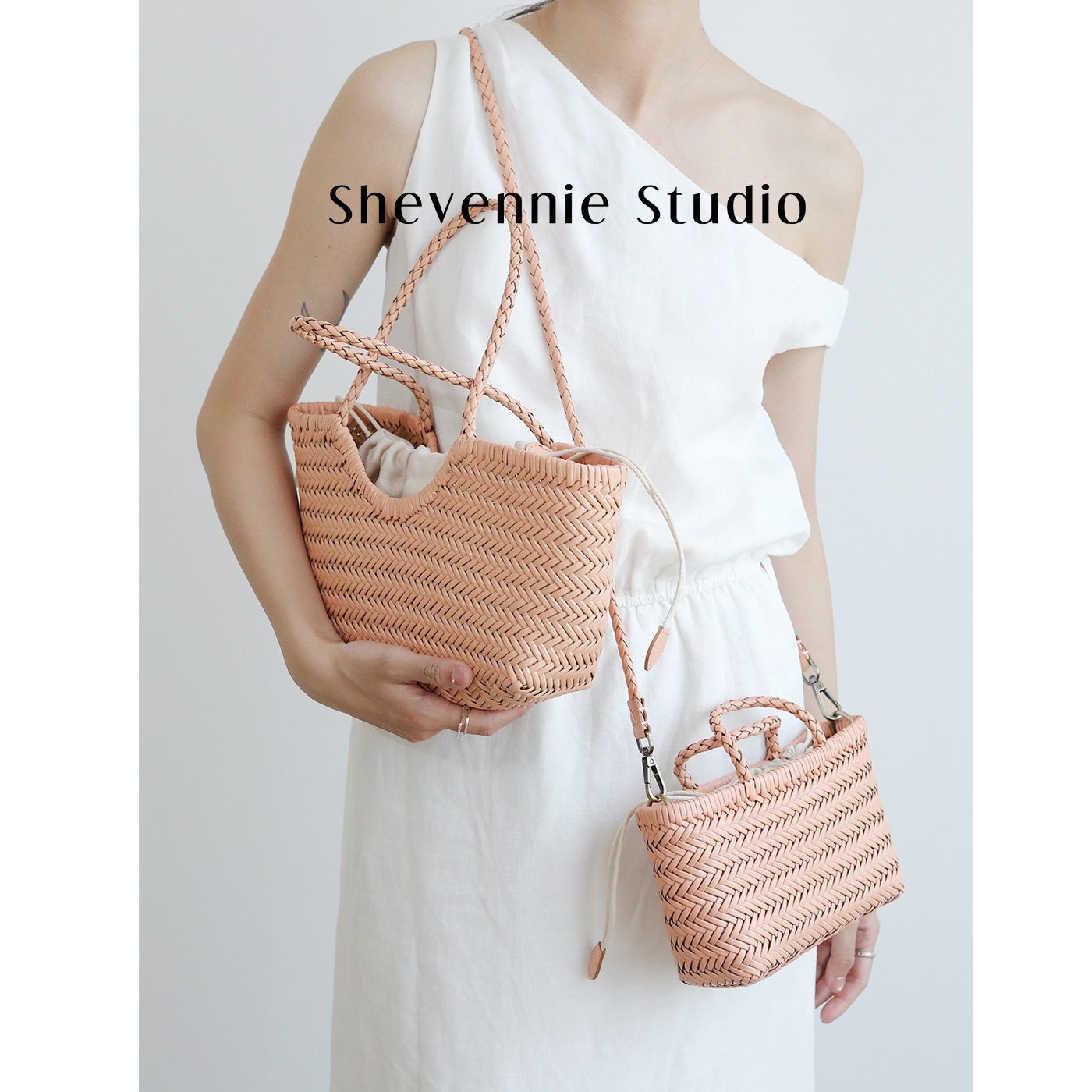 2026 Spring/Summer Retro Handmade Genuine Leather Woven Tote Bag For Women, Hand-Carry Crossbody Vacation Basket Bag