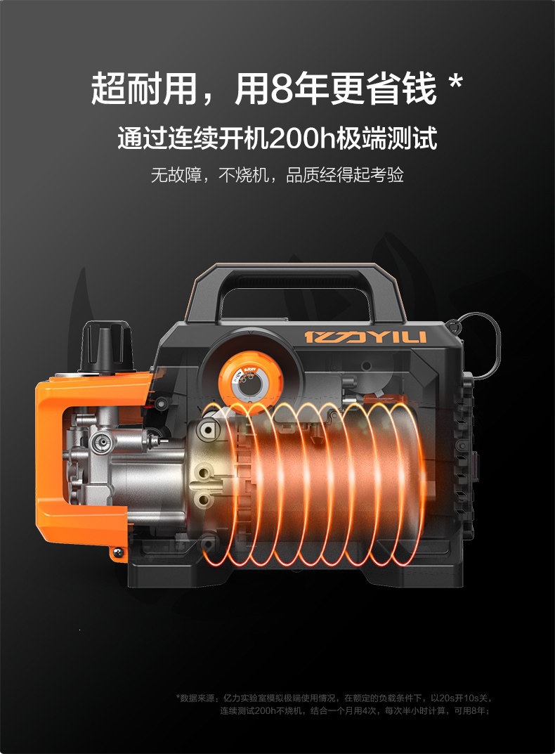 Yili Car Washer Black Rhino X06 High-Power Induction Household 220V High-Pressure Water Gun Portable Cleaning Tool