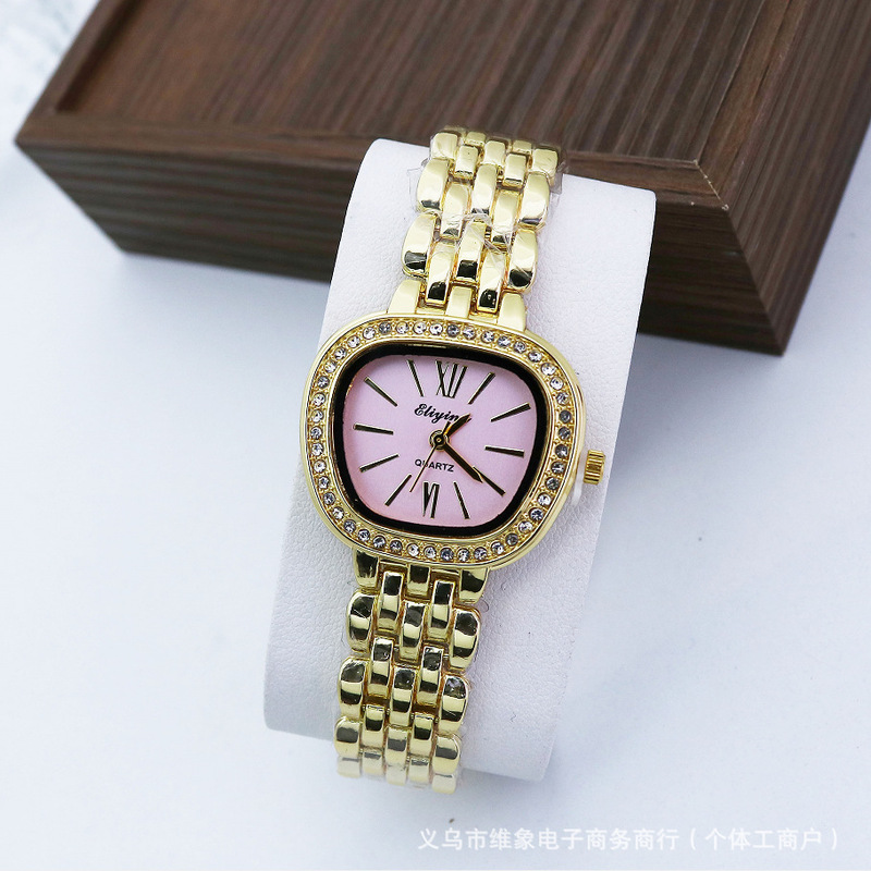 New Style Apple-Shaped Women's Watch, Women's Watch with Diamonds, Vintage Style, Lightweight Fashion Watch, Foreign Trade Wholesale, Factory Direct Sales