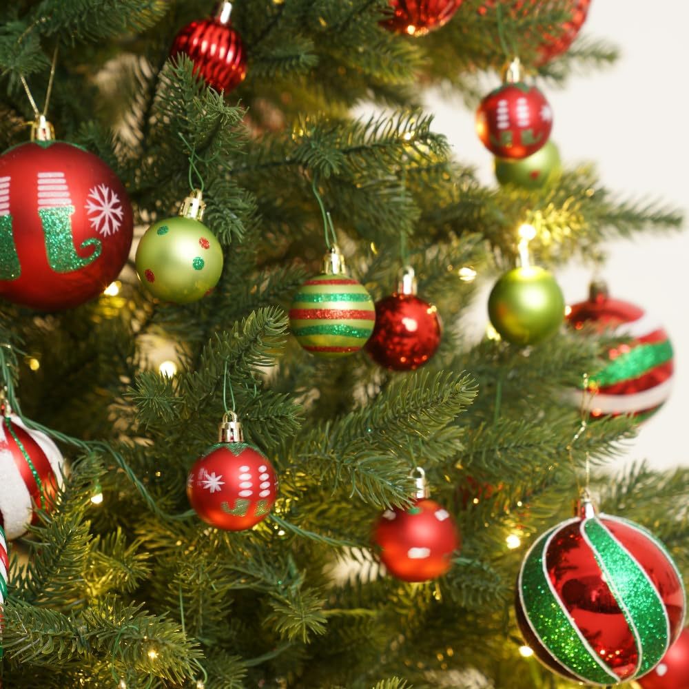 Inventario transfronterizo de Navidad 4cm 50 rojo y verde colorido conjunto de bolas de Navidad árbol de Navidad atmósfera festiva bola decorativa