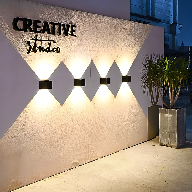 Lámpara solar lámpara de pared al aire libre Villa patio impermeable jardín Hotel decoración pared lavado lámpara pasillo iluminación lámpara