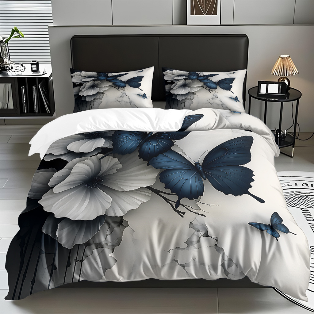 Su propia fábrica suministra directamente una variedad de colchas de impresión digital de mariposa. Comercio electrónico transfronterizo preferido para soportar el modo TEMU JIT.