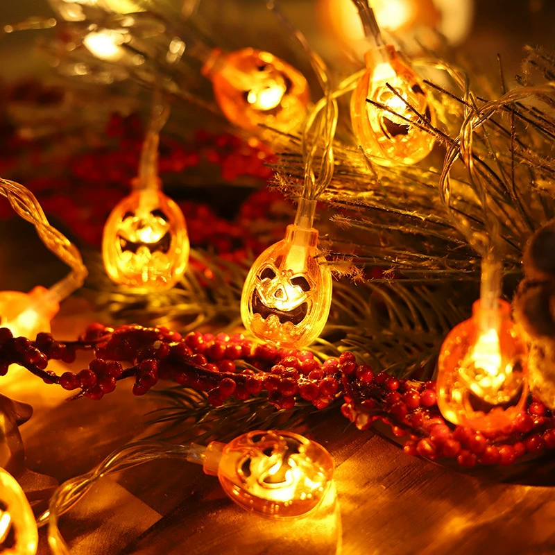 Кросс-бордер spot Halloween LED атмосфера декоративные огни тыква паук летучая мышь световая гирлянда череп маленький призрак мигающий свет