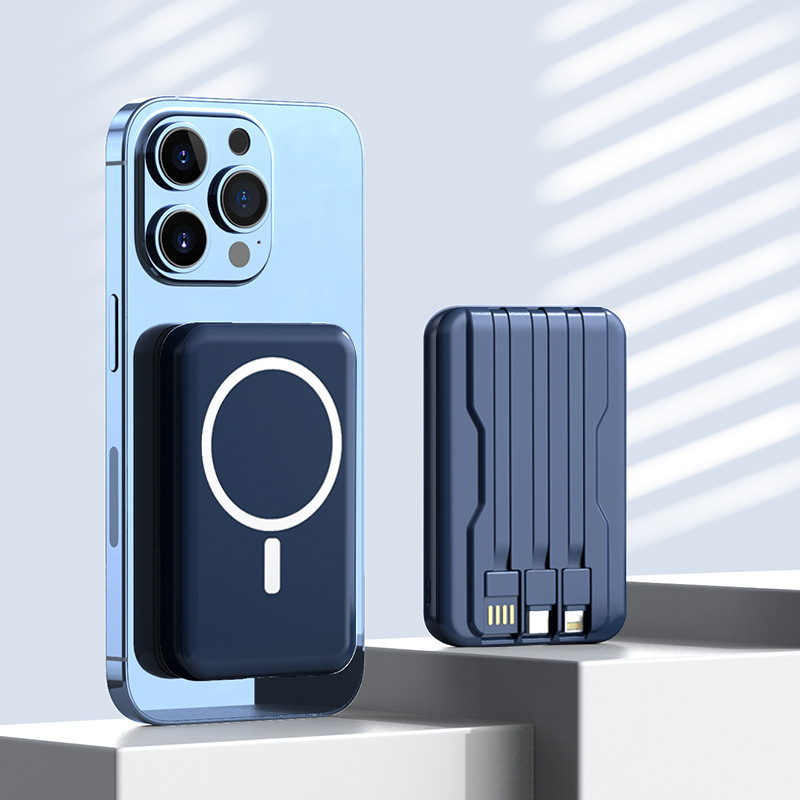 Certificado 3C mini magnet inalámbrico Charger Tesouro ligero y delgado portátil con cable MagSafe fuente de alimentación portátil de carga ultra rápida